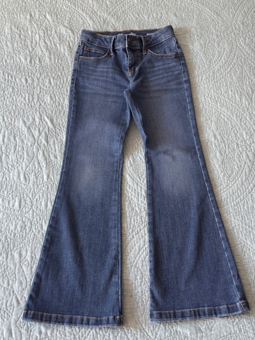 WRANGLER western blue bespoke flare size 8 slim adjustable waistband